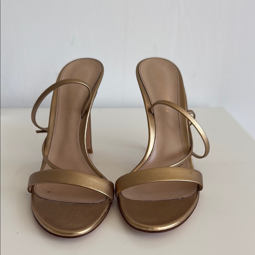 Elegant Gold Strappy Heels